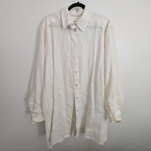 Amour Linen Long Button Up/Beach Cover-up
